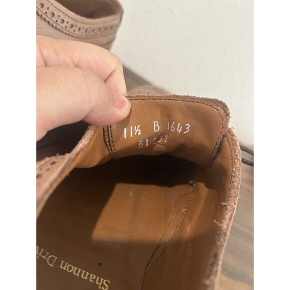 Allen Edmonds Shannon Drive Shoes Mens Size 11.5 B Tan Leather Wingtip Oxford main image 8